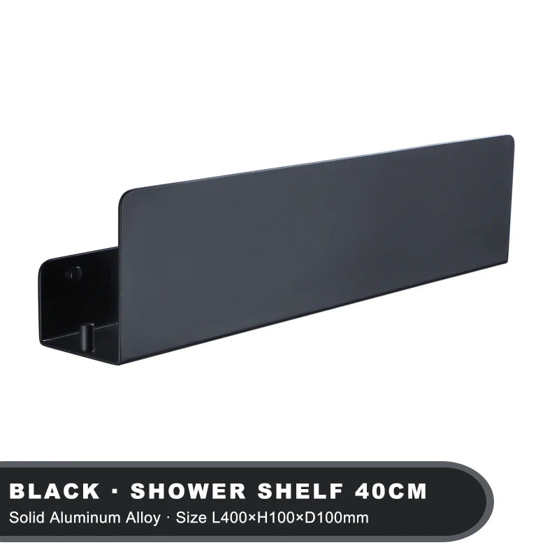 Prateleira de Banheiro Preto Fosco em banheiro estilo spa de luxo