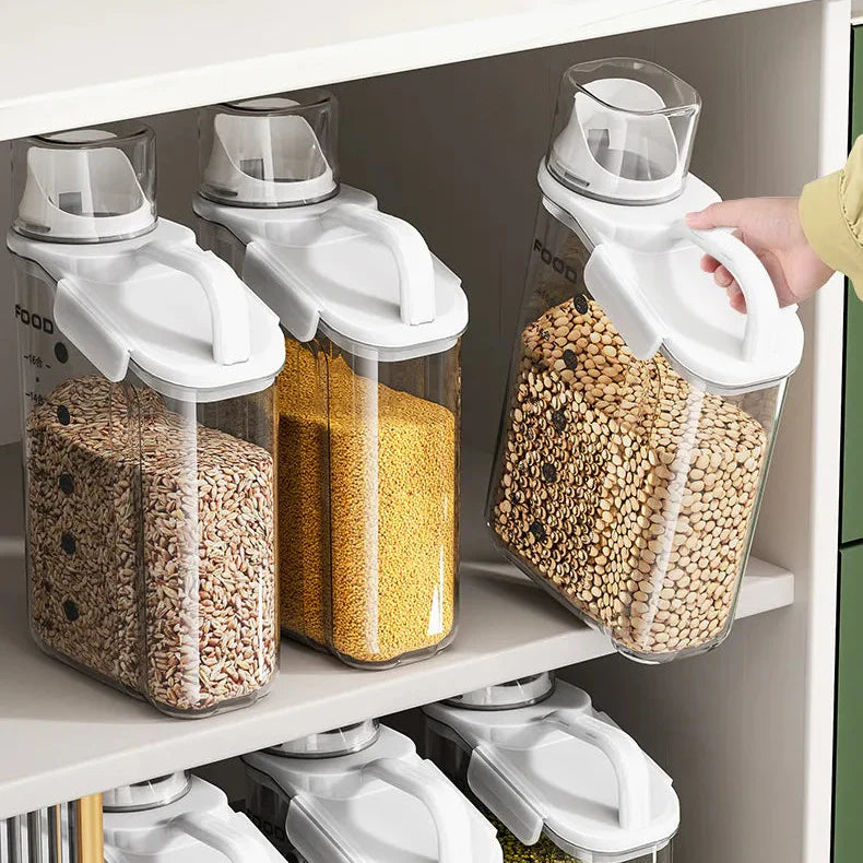 Bico dosador em ação despejando cereal na tigela