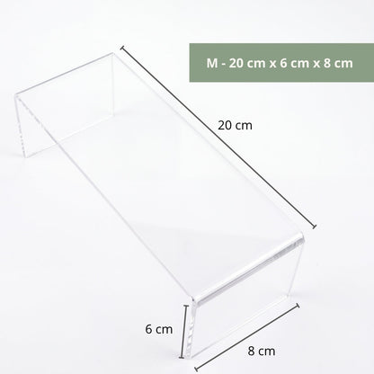 Expositor de Acrílico Transparente em foto de estúdio com fundo branco
