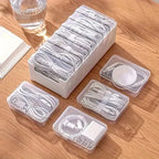 Kit Organizador Modular Transparente na mesa organizando papelaria e itens de escritório