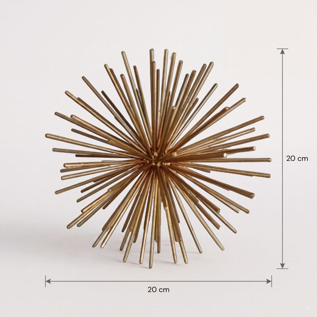 Escultura Ouriço Dourado | Objeto Decorativo Com as Dimensões 20 x 20 cm