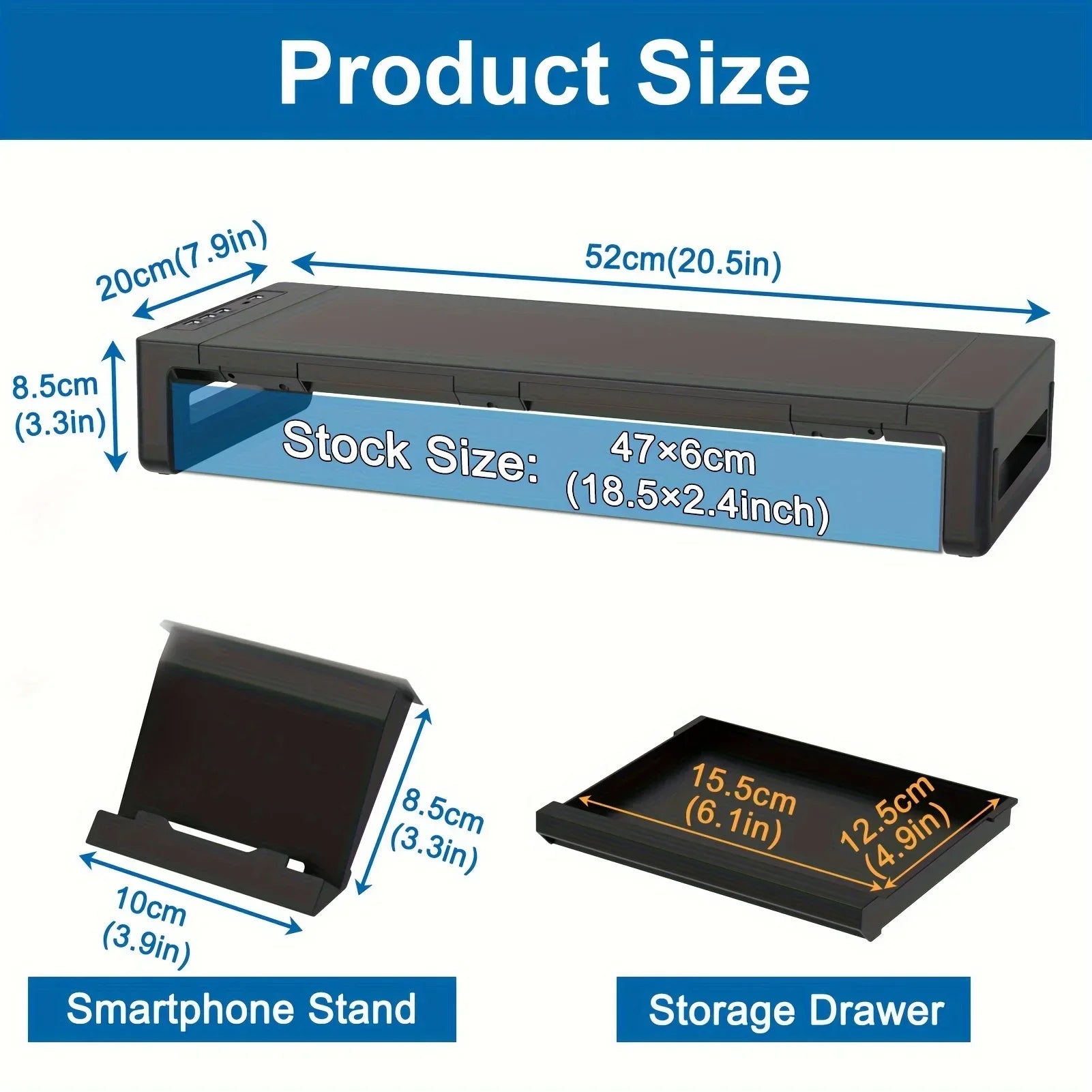 Suporte para Monitor com Hub USB em uso com monitor, notebook e periféricos conectados