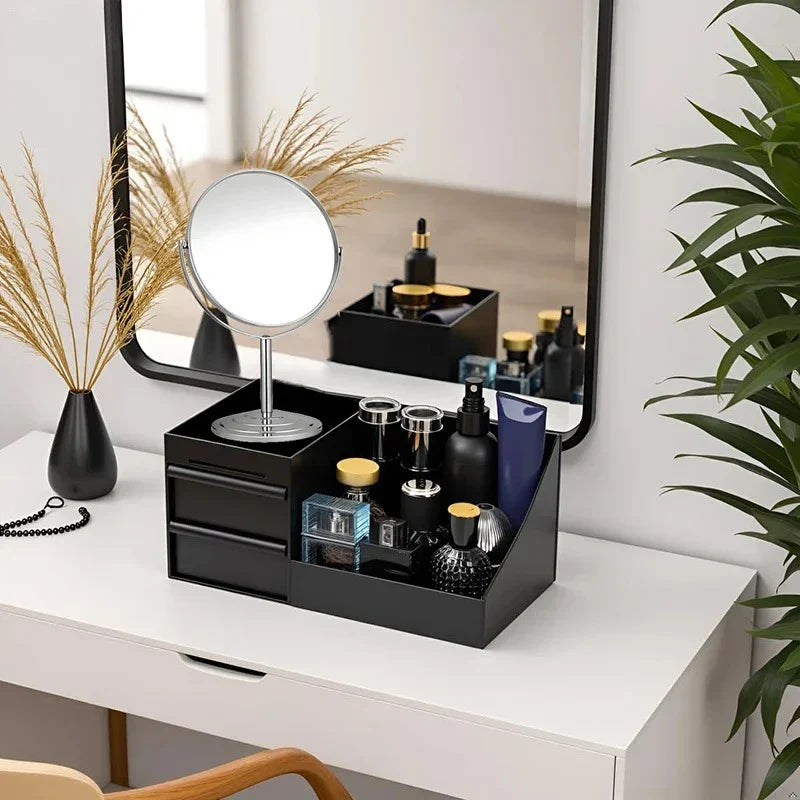 Detalhe do deslize das gavetas e dos puxadores do Organizador de Perfumes