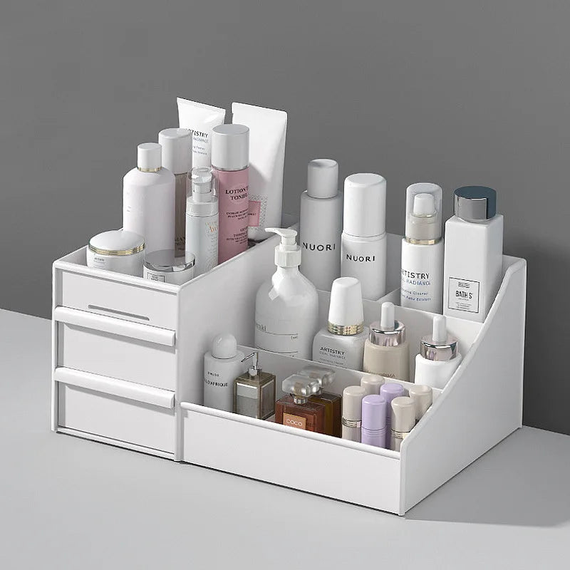 Organizador de Perfumes com gaveta aberta mostrando o espaço interno