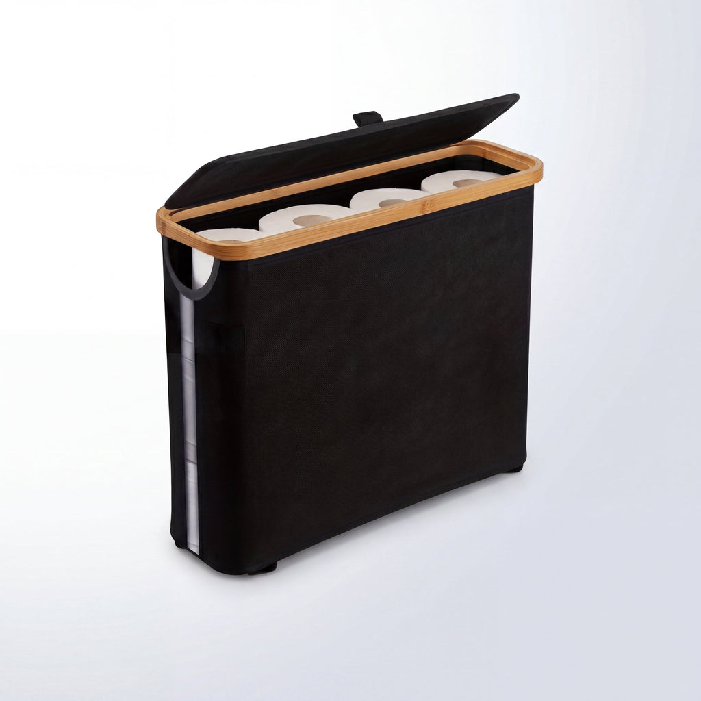 Cesta Porta-Rolos com Janela – vista completa do produto mostrando o design em tecido