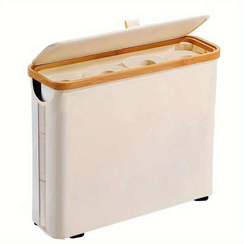 Cesta Porta-Rolos com Janela em canto de banheiro pequeno