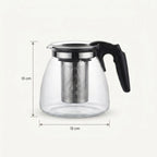 Bule de vidro Infusão Clarity com medidas e dimensões do produto 13 x 13 cm